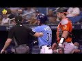 rays brett phillips fakes charging the mound after being hit by former teammate jorge lopez