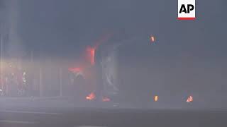 Police van burned at Brussels protest