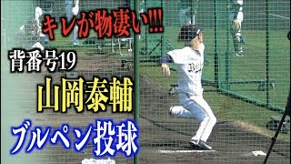 どの球種もキレが物凄い！背番号19に変わった山岡泰輔のブルペン投球練習【オリックスバファローズ】