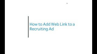 Add a Web Link to Recruiting Ad