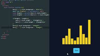 Bubble sort visual animation | html css javascript