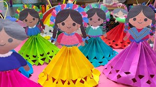 Muñecas Lelé De papel Colgantes Decoracion fácil Para Fiestas Patrias