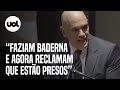 Moraes diz que golpistas serão punidos e que prisão não é 'colônia de férias: 'Agora reclamam'