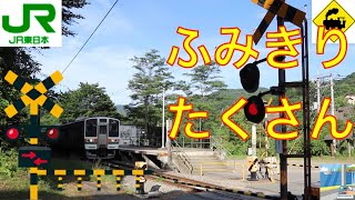 【踏切】ふみきり沢山　JR吾妻線　Japan Railway crossing JR Agatsuma LINE RAILWAY(Gunma japan)