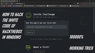 How to hack the invite code of HACKTHEBOX in windows | #Infosys_Force