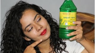 How I use PATANJALI ALOE VERA JUICE  For Healthy and Acne free skin