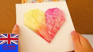An Origami heart on Canvas! Great decoration and gift idea | Fast & easy to do by yourself