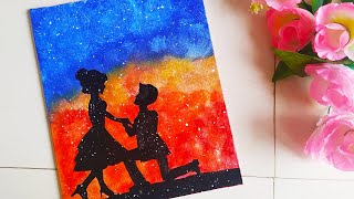 Valentine Special ❤️ | Couple Acrylic Painting on Canvas TIME - LAPSE 😍