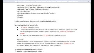 DIFFERENCE BETWEEN DOCUMENT READY & WINDOW LOAD