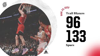 Trail Blazers 96, Spurs 133 | Game Highlights | Mar. 23, 2022