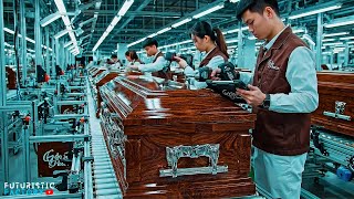 This is how luxury celebrity coffins are built (complete factory process inside)