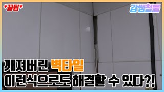 [강쌤철물]깨져버린 화장실 벽타일을 신박하게 해결해보겠습니다!