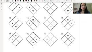 Algebra 1 - Diamond Problems