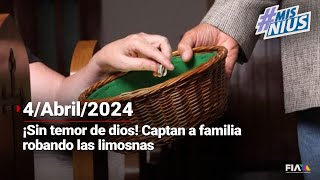 #MisNius | ¡Sin temor de dios! Captan a familia robando las limosnas en iglesia de Saltillo