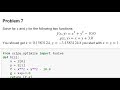 Python Symbolic and Numeric Solutions