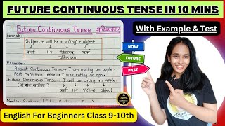 Future Continuous Tense - Grammar \u0026 Tenses | Grammar For Beginners Class 9-10th | Grammar Part 13