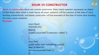 Lesson - 5 : Enum - Enum Vs Constructor in Java Programming