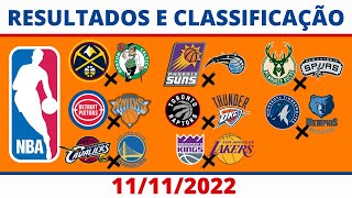 🏀 Resultados NBA 11/11/2022 [ CLASSIFICAÇÃO ATUALIZADA  ] NBA BRASIL