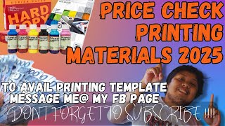 PRICE CHECK PRINTING MATERIALS AS OF JAN 2025 | PRINTING BUSINESS GUIDE