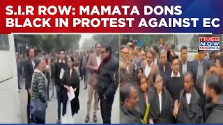 SIR Storm: Armed With Docs, Mamata Banerjee At EC Office With TMC Delegation, Dons Black In Protest