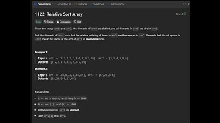 Relative Sort Array || Daily Leet Code Problems