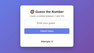 🎯 Guess the Number Game in HTML CSS JavaScript | Beginner JS Project #codingprojects #frontend