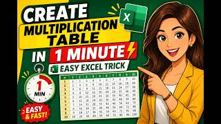 Create Multiplication Table in Excel in 1 Minute ⚡ | Easy Excel Trick