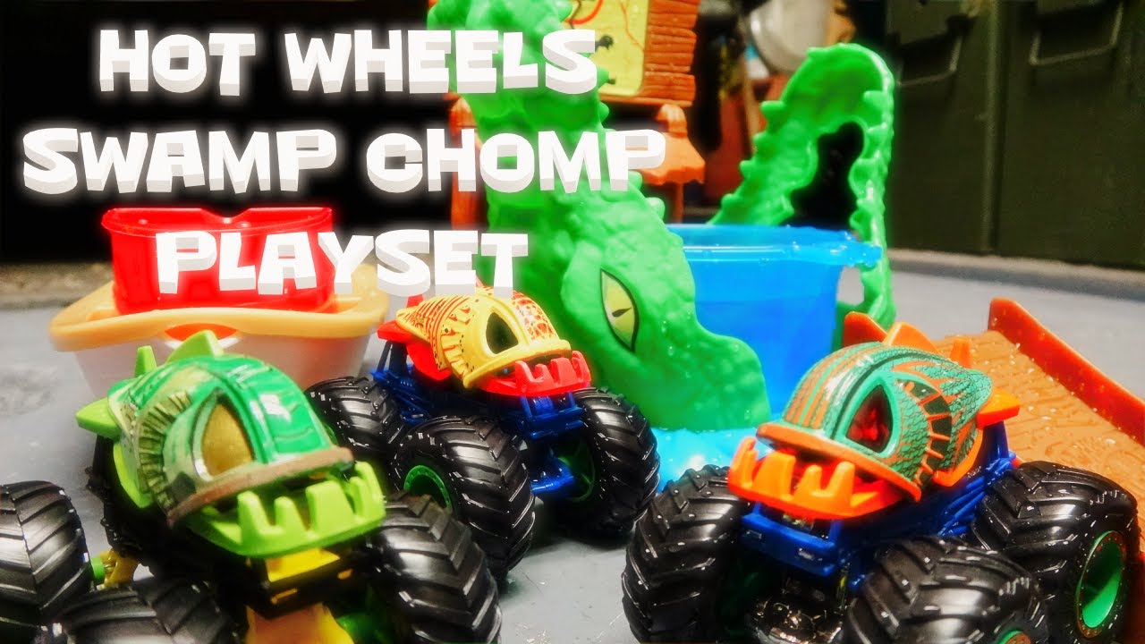 Hot Wheels Monster Trucks Swamp Chomp Playset Youtube