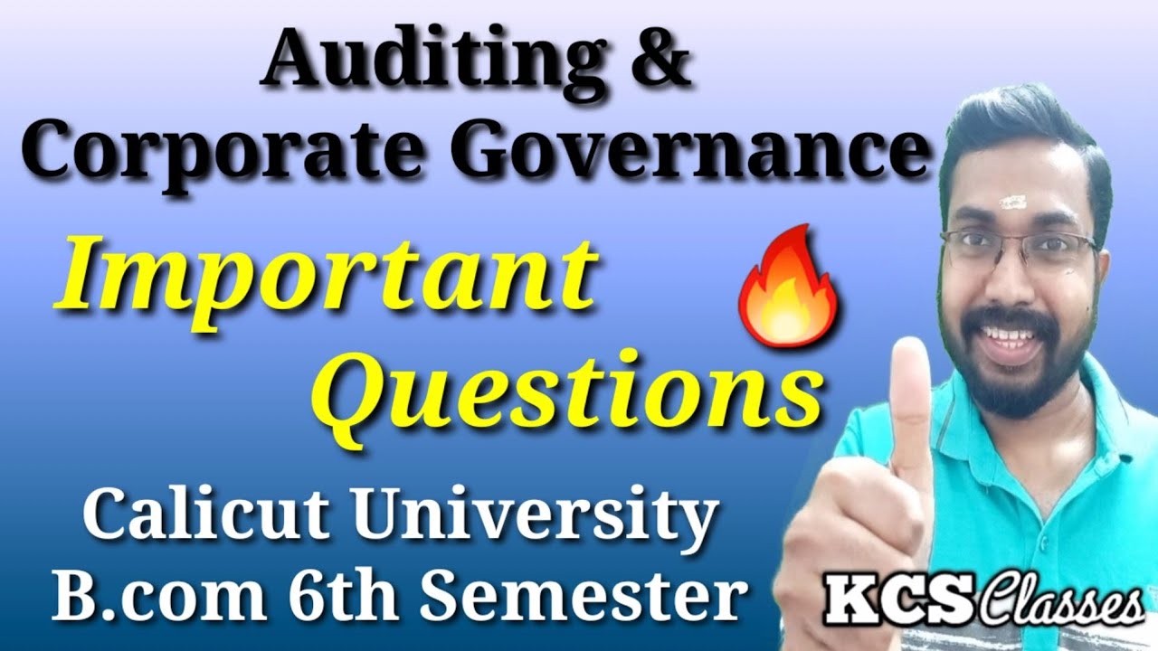 Auditing And Corporate Governance|Important Questions|Calicut ...