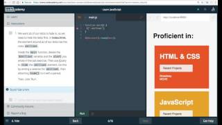 Learn Javascript, hide, Javascript and the DOM, Codecademy