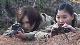 Japanese soldiers attempt to detonate explosives,but a female sniper shoots them in the head timely.