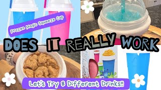 Frozen Magic Squeeze Cup ~ Does It Really Work ~ Try 8 Different Drinks With Me!!