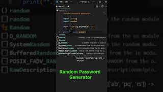 Easy Python | random password generator with #python | #shorts #coding #programming