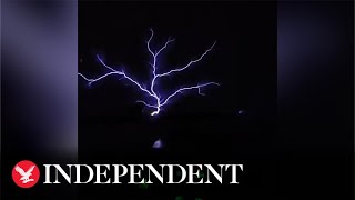 Rare lightning phenomenon captured in the sky during Hurricane Idalia evacuations