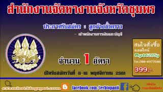 สำนักงานจัดหางานจังหวัดชุมพร รับสมัครคัดเลือกลูกจ้างชั่วคราว 2561