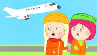 Smarta und ihre magische Tasche. Mit dem Flugzeug in die Berge. Kindercartoon auf Deutsch.