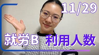 【西小岩　就労継続支援Ｂ型】　11/29利用人数