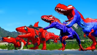 Zombie T-Rex Alert: Super Dinosaur Fights Zombie Trex to Save Dinosaurs! Jurassic World Cartoons