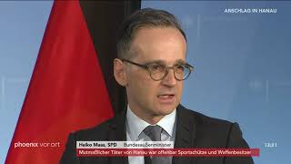 Bundesaußenminister Heiko Maas (SPD) zum Anschlag in Hanau am 20.02.20