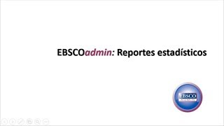 EBSCOAdmin: Reportes estadísticos