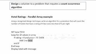 Higher Computing Science SQA Guidance - Design Count Occurrence