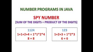 Number programs in java - Spy Number/ICSE Computer Applications/Class10/JAVA Programming