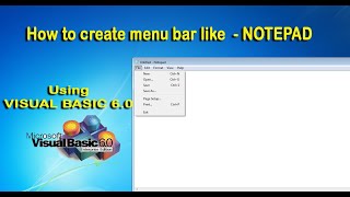 how to create menu bar in visual studio | menu bar in vb 6.0