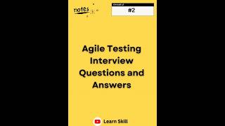 Agile Testing Interviews Question Answers Part 2 #agile #testing