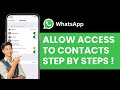 How To Allow WhatsApp Access To Contacts !