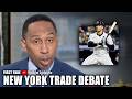 NY TRADE DEBATE 🔥 Juan Soto to Mets or KAT to Knicks a BIGGER DEAL? 👀 | First Take YouTube Exclusive