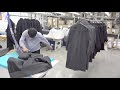 long coat mass production process. korean menswear factory