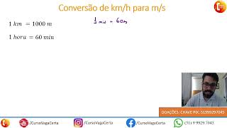 Lesson 6 - Conversion from km per hour to meters per second