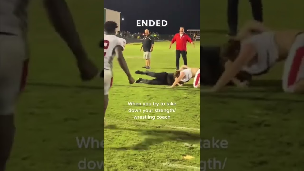 This football player tried to wrestle his coach and it backfired 😂