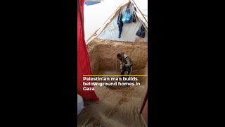 Palestinian man builds below-ground home for his family in Gaza | AJ#shorts